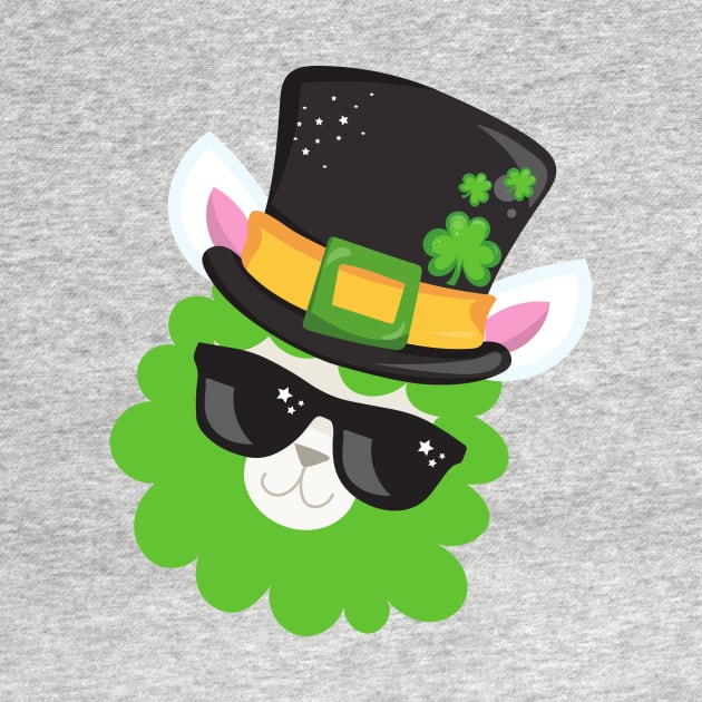 Saint Patrick's Day, Llama, Alpaca, Leprechaun Hat by Jelena Dunčević